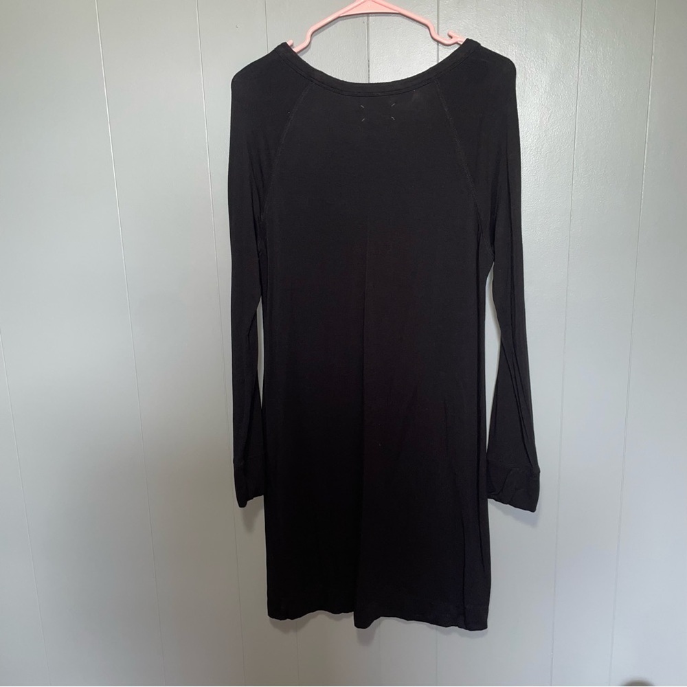 Lou & Grey Long Sleeve Black Signature Soft Knit Crewneck Dress Medium - Picture 6 of 6